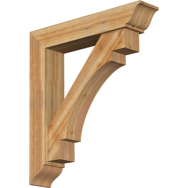 Ekena Millwork Merced Traditional Rough Sawn Bracket w/ Offset Brace, Western Red Cedar, 8"W x 40"D x 44"H BKT0806X40X44MRC01RWR - main